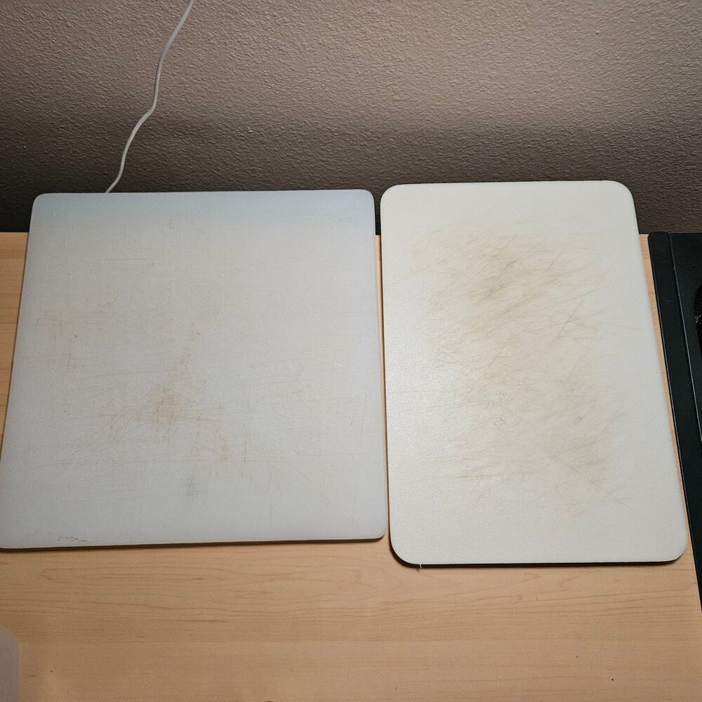 2 Generic White Plastic Cutting Boards